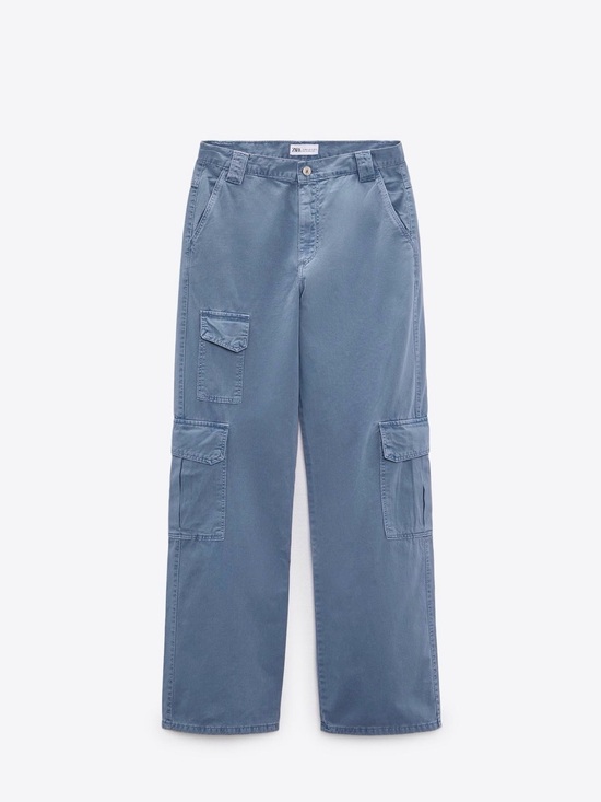Zara Pants - Zara Light Denim Blue Cargo Pants